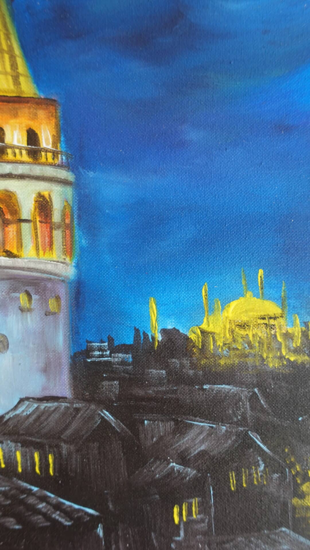 Noche en la Torre de Gálata 30 x 40 cm