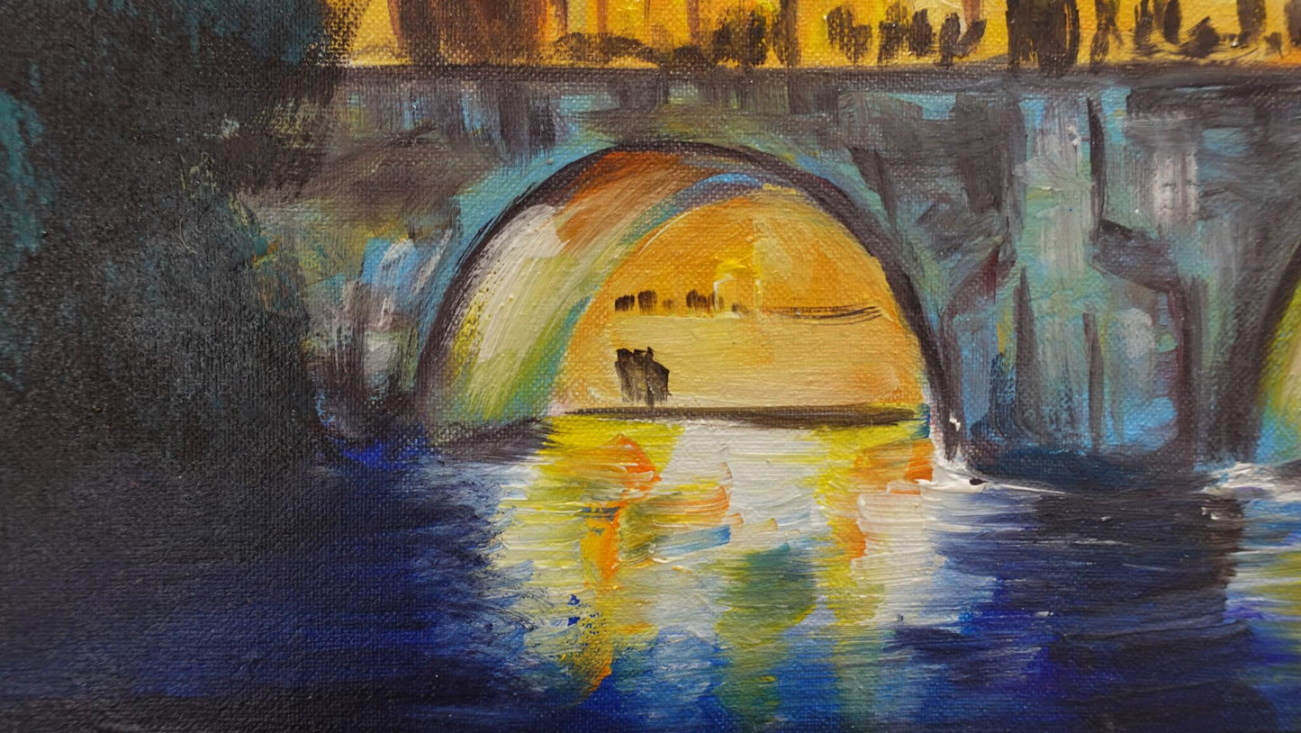 Noche en El Puente de Carlos 60 x 40 cm