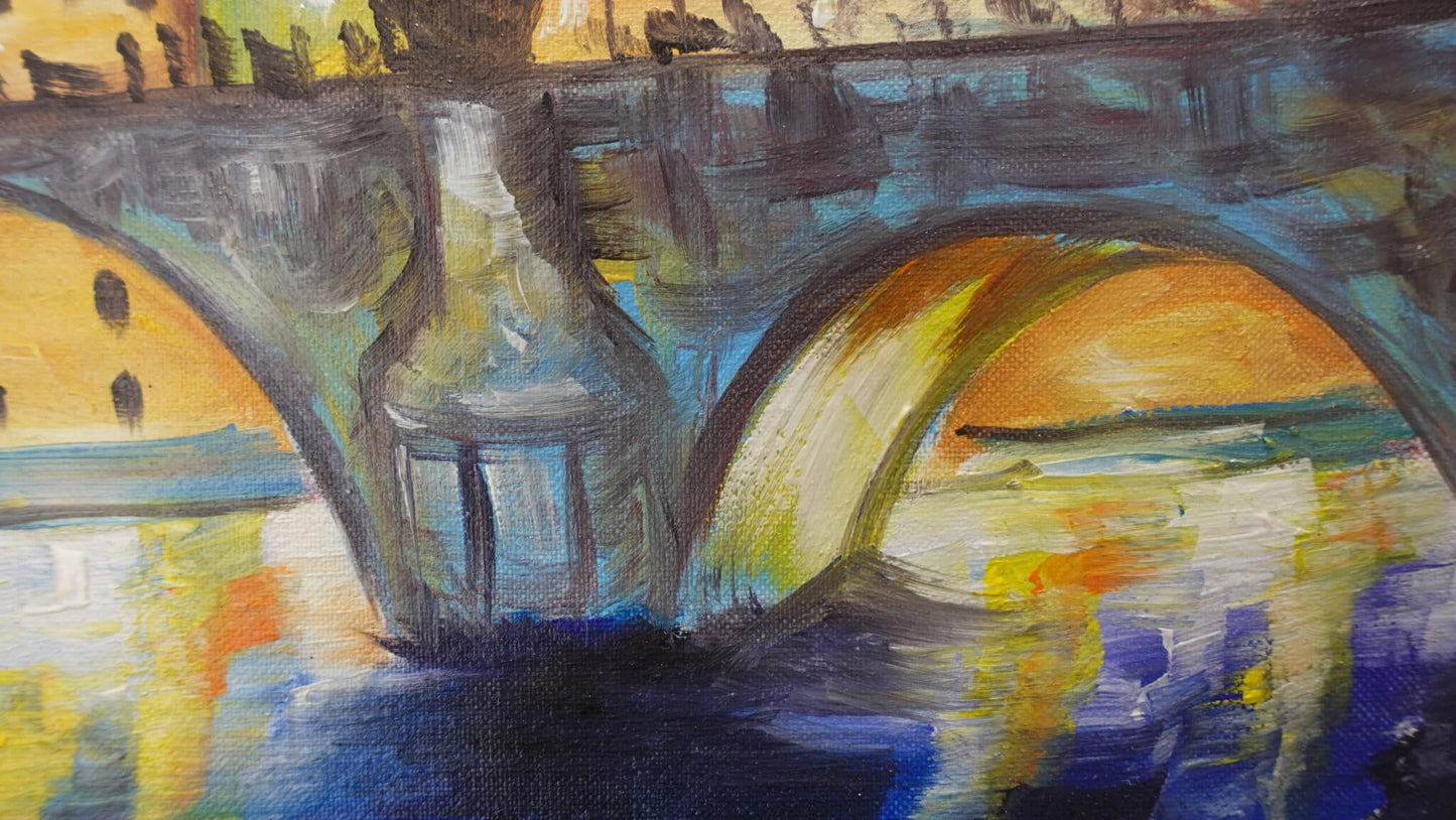 Noche en El Puente de Carlos 60 x 40 cm