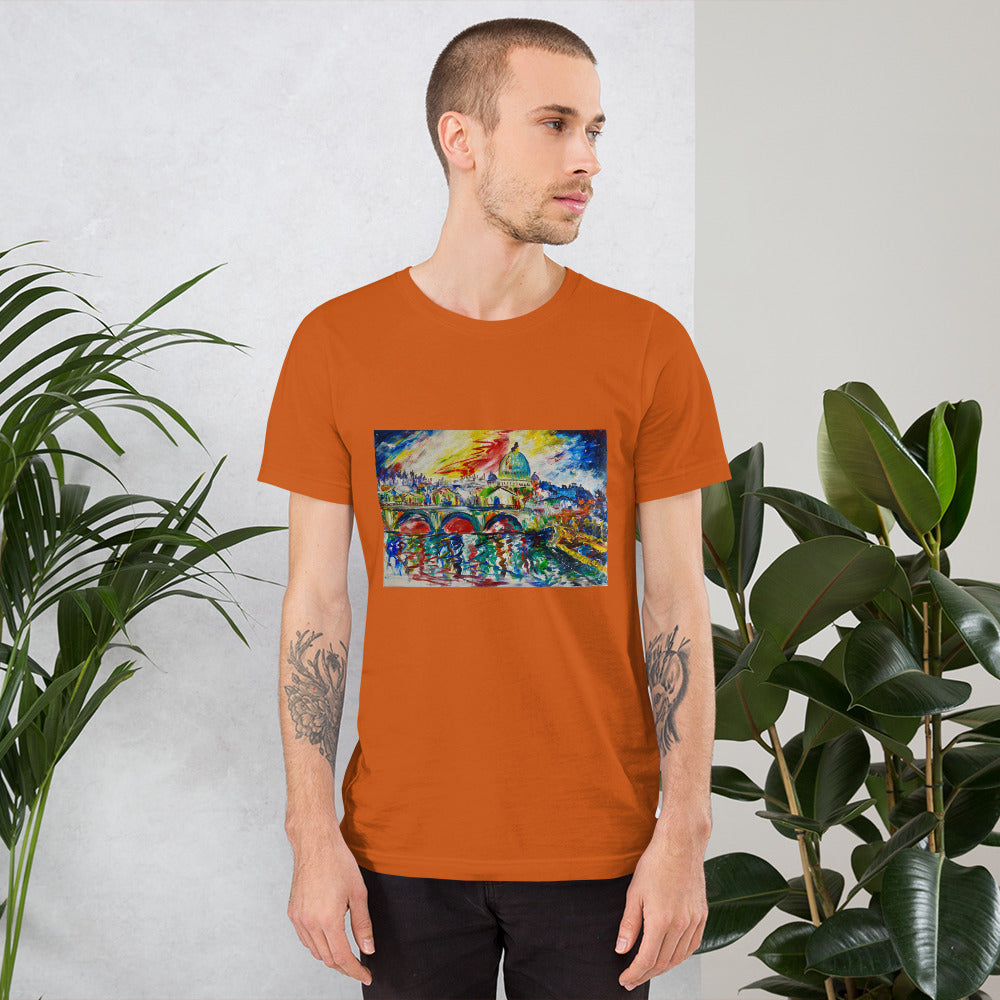 Camiseta de manga corta unisex Berlin abstracto
