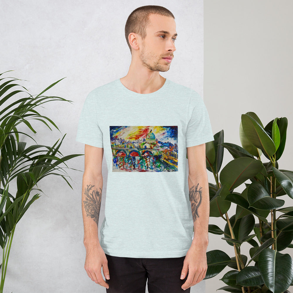 Camiseta de manga corta unisex Berlin abstracto
