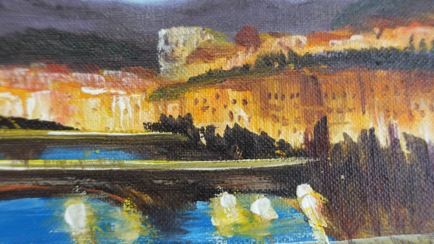 Noche en el rio Moldava 60 x 40 cm
