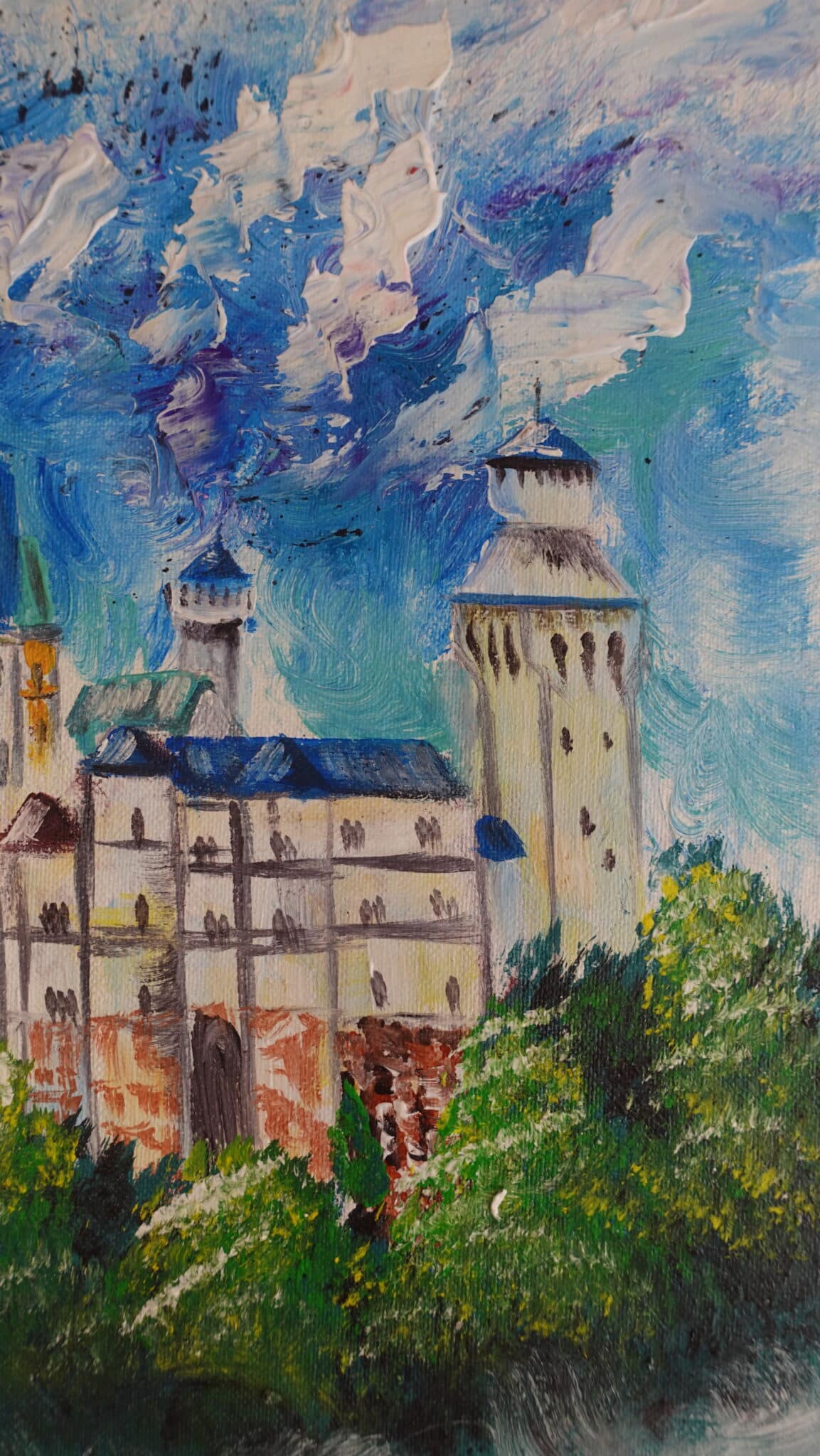 Abstrakt Schloss Neuschwanstein 30 x 40 cm