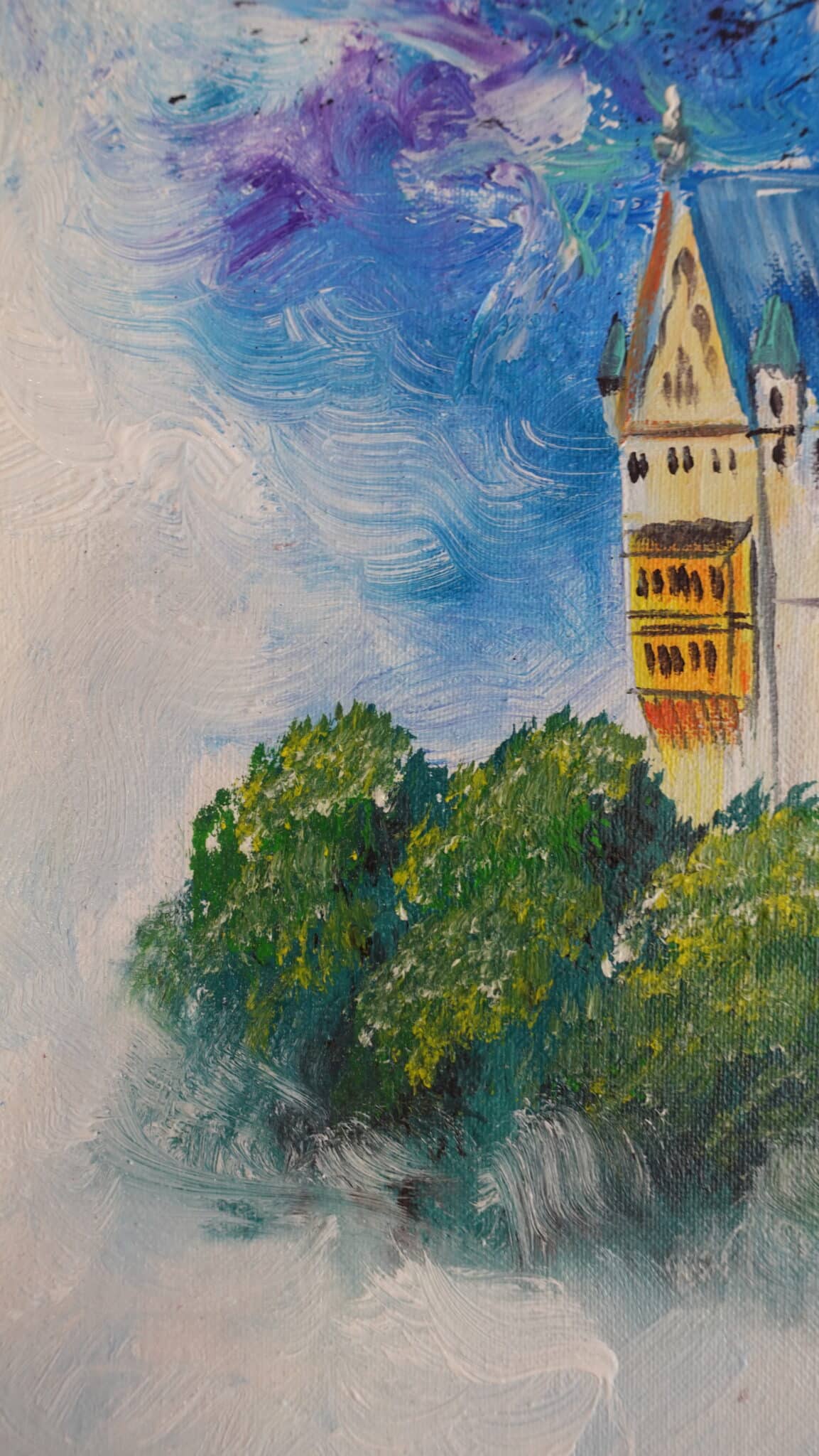 Abstract Neuschwanstein Castle 30 x 40 cm