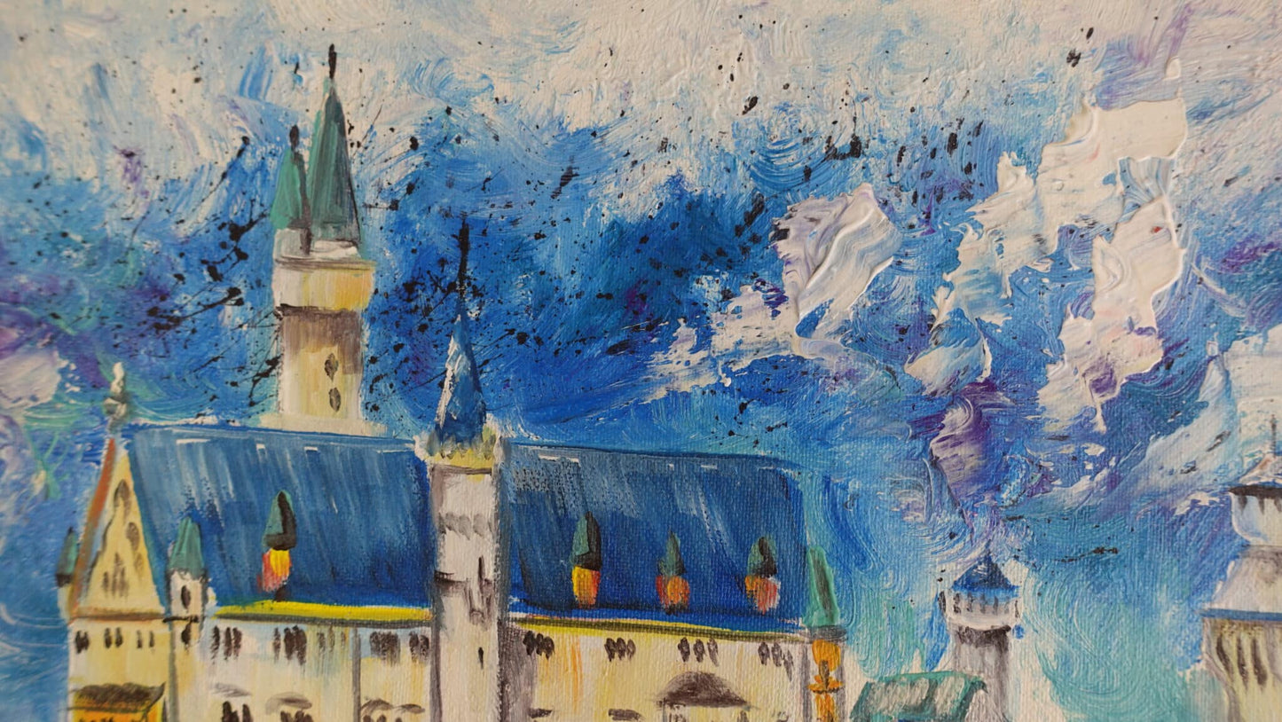 Abstract Neuschwanstein Castle 30 x 40 cm