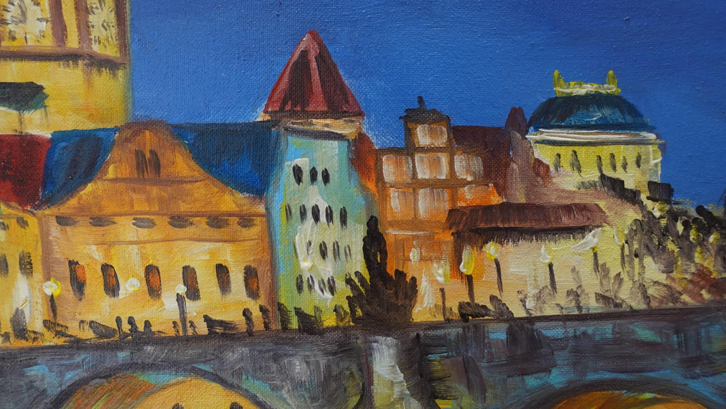 Nacht auf der Karlsbrücke 60 x 40 cm