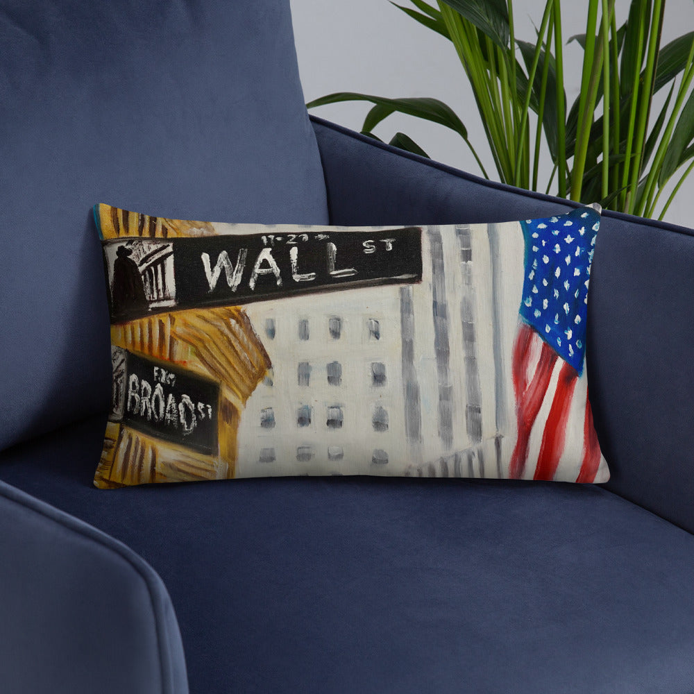 Wall Street New York Throw Pillow