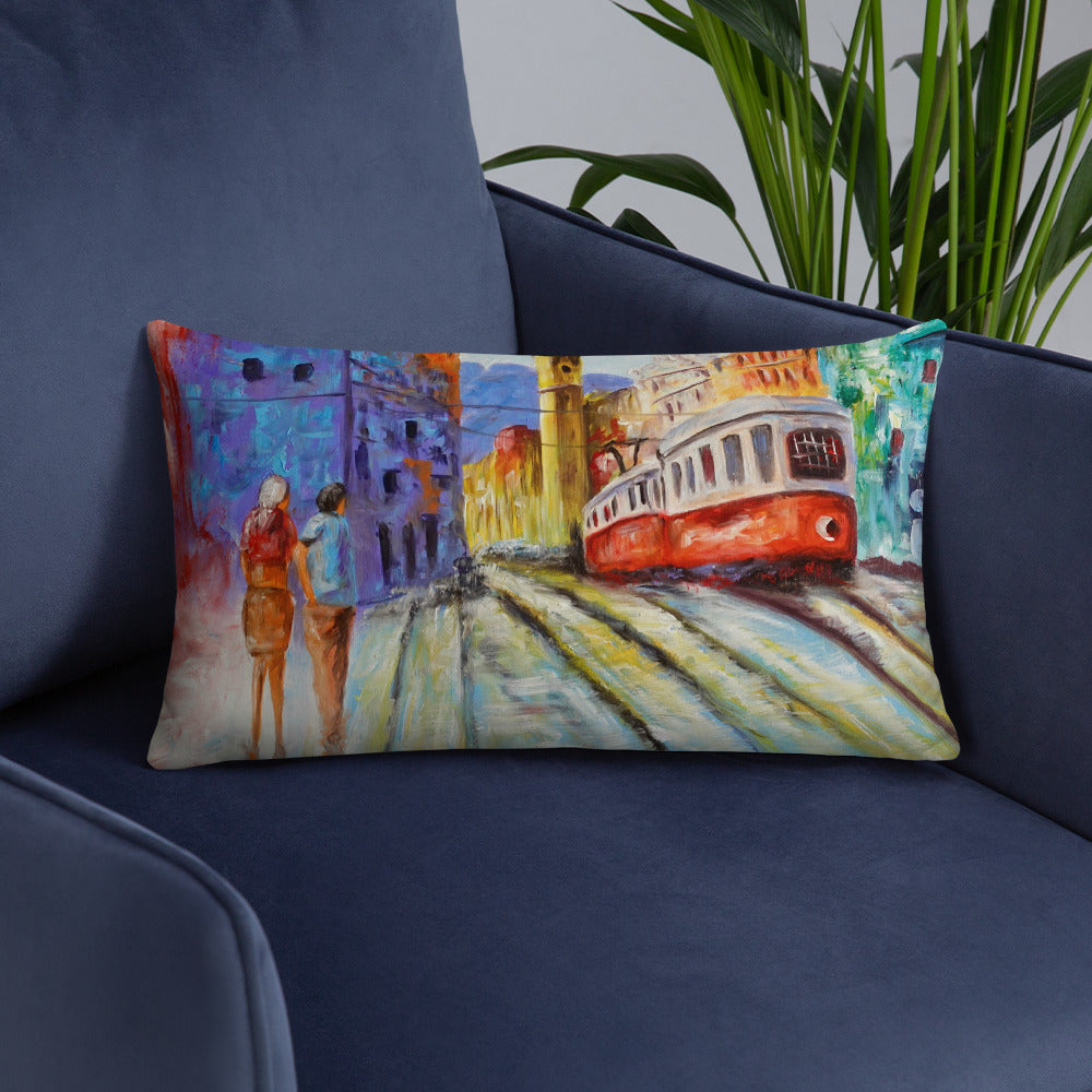 Decorative cushion "Lisbon Tram"