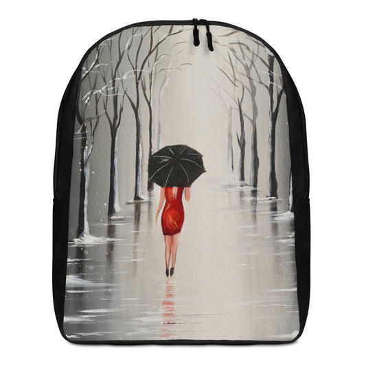 背包“走在雨中”理想的笔记本电脑秘密口袋旅行艺术