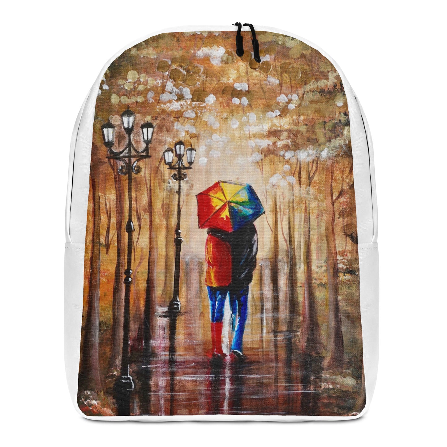 Backpack "Couple in the rain" Ideal for laptop Secret pocket Travel Art