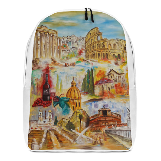 背包“罗马拼贴”笔记本电脑秘密口袋旅行艺术的理想选择