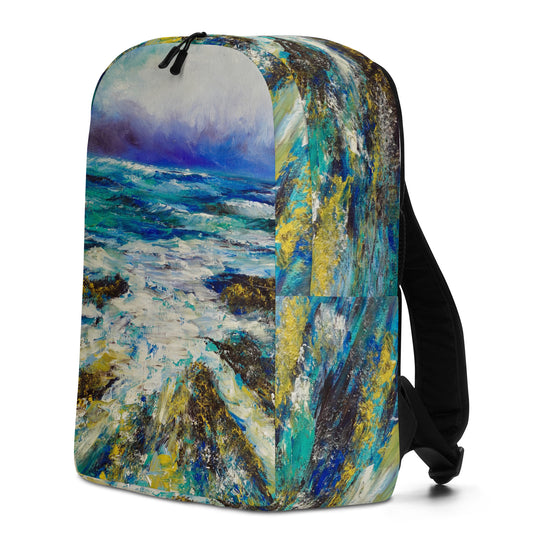 背包“抽象海洋”笔记本电脑秘密口袋旅行艺术的理想选择