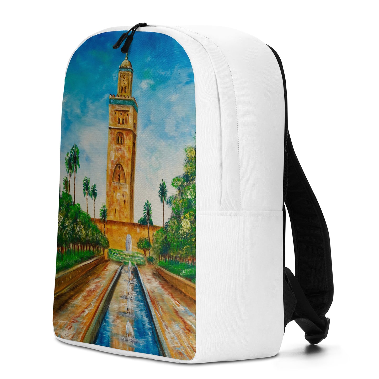 Backpack "The mosque of Marrakech" Ideal for laptop Secret pocket Travel Art