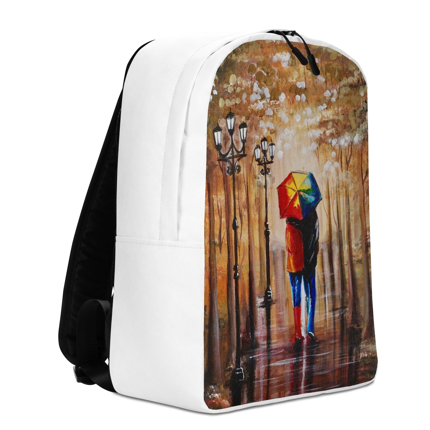 Backpack "Couple in the rain" Ideal for laptop Secret pocket Travel Art