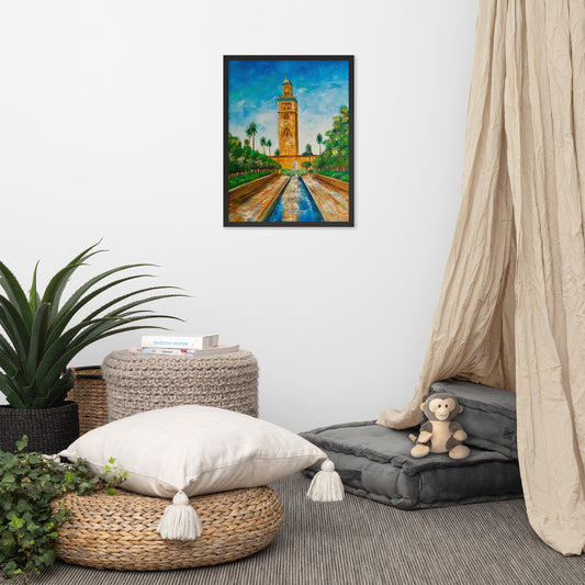 Poster with frame "The Mosque of Marrakech"
