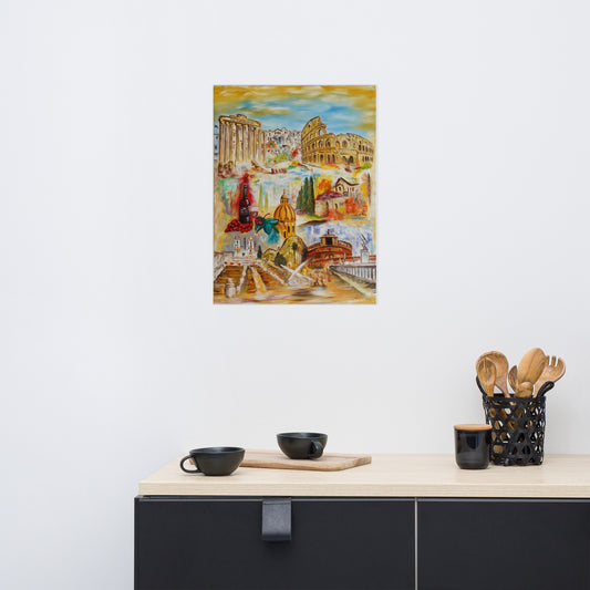 "Rome Collage" Poster, mattes Papier, zwei Größen, Dekorationsdruck, Posterkunst