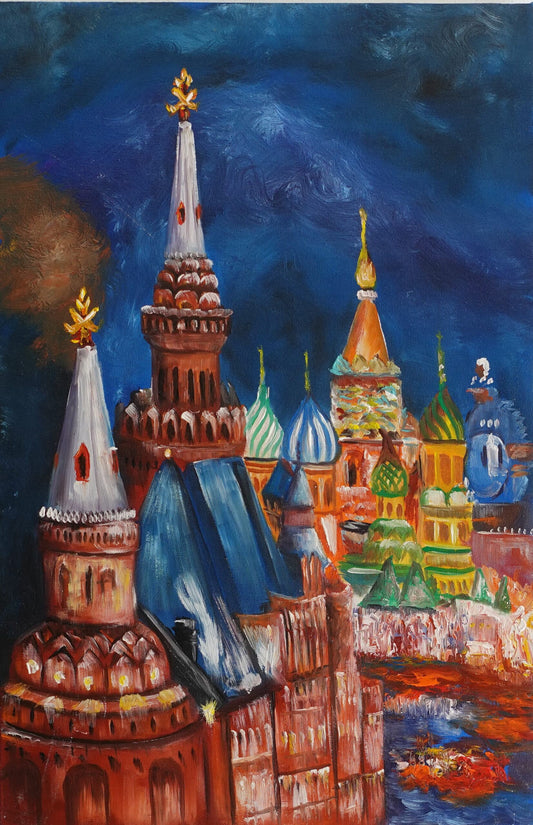 Red Square at night 60 x 40 cm