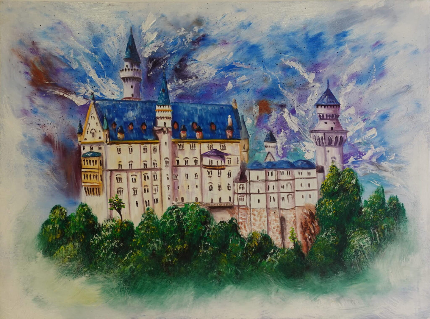 Abstract Neuschwanstein Castle 60 x 40 cm