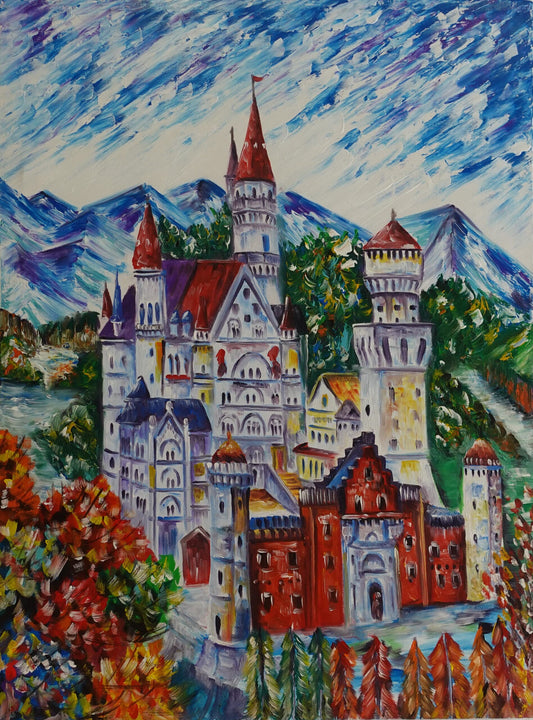 Neuschwanstein ilustrado 60 x 80 cm