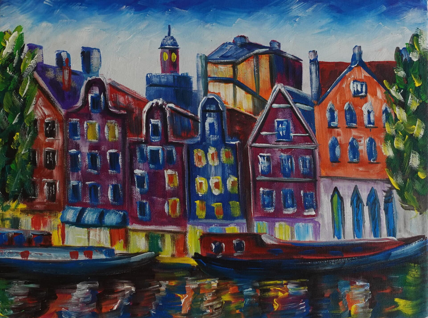 Pintura por números Amsterdam Canal 30x40 cm