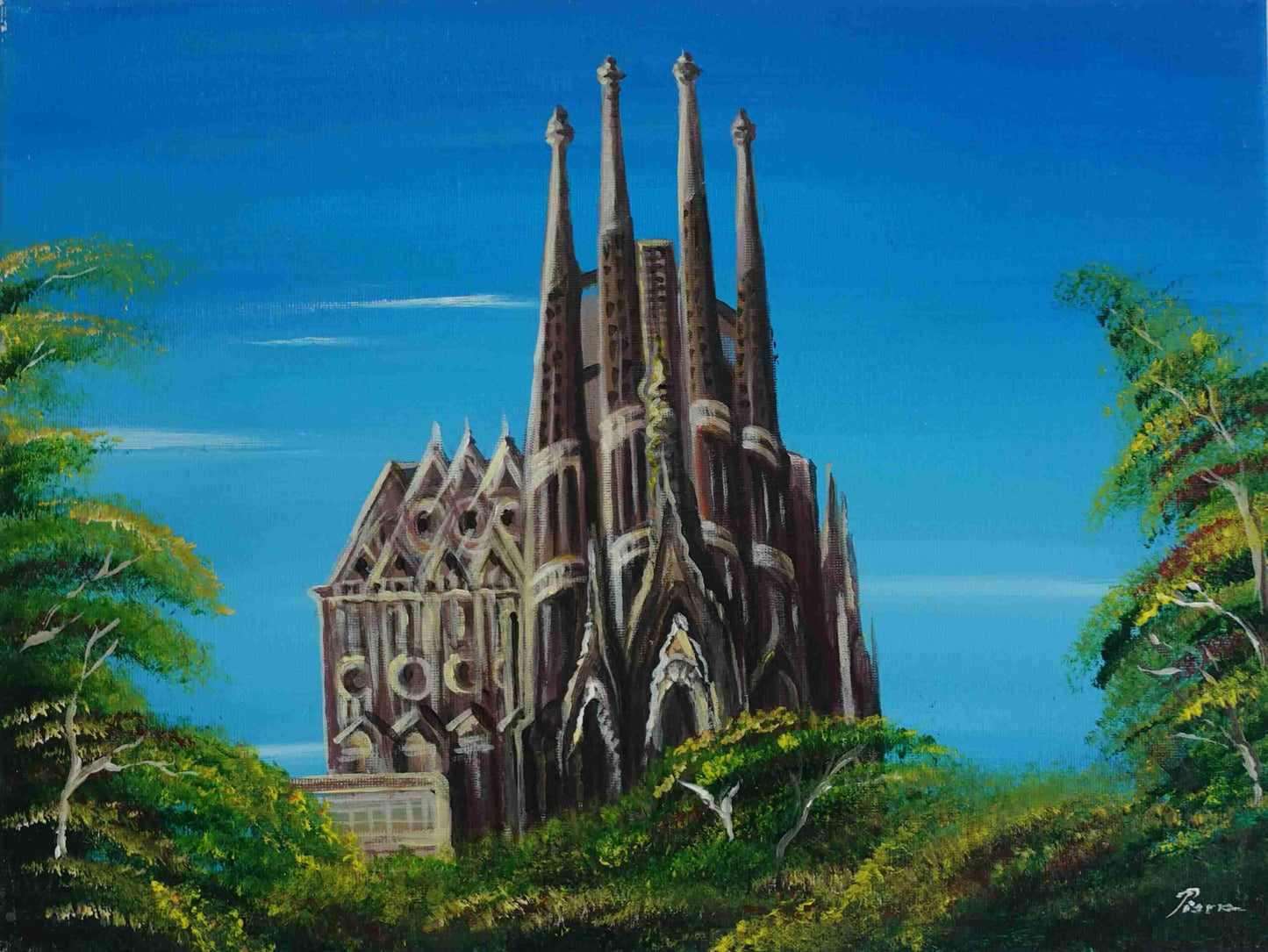 The Sagrada Familia Barcelona 30 x 40 cm /Paint
