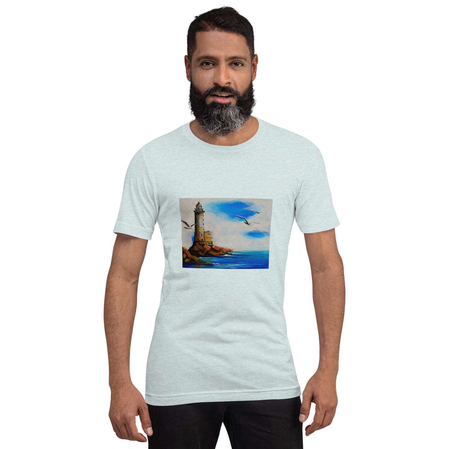 Das Leuchtturm-Unisex-Kurzarm-T-Shirt