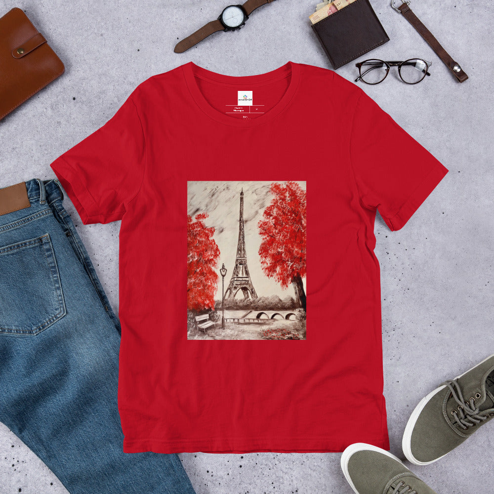 Paris Unisex-Kurzarm-T-Shirt