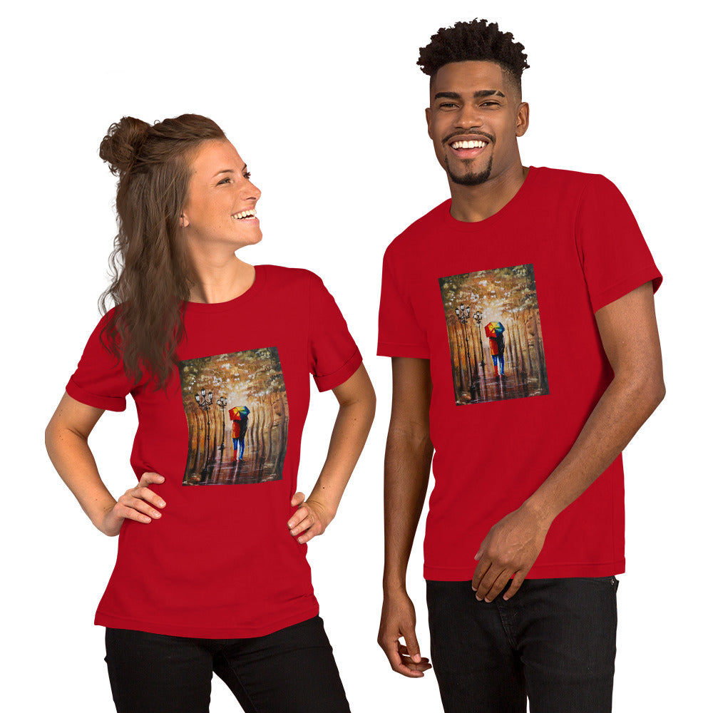 "Couple in the Rain" Unisex Short Sleeve T-Shirt