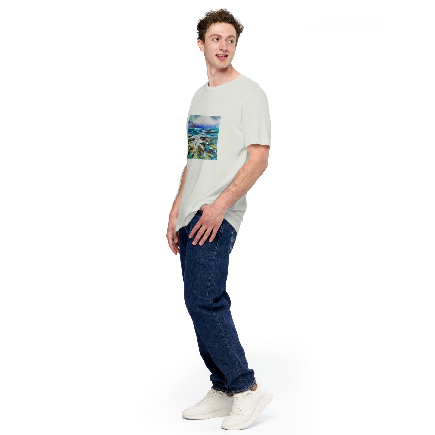 Camiseta de manga corta unisex Océano Abstracto