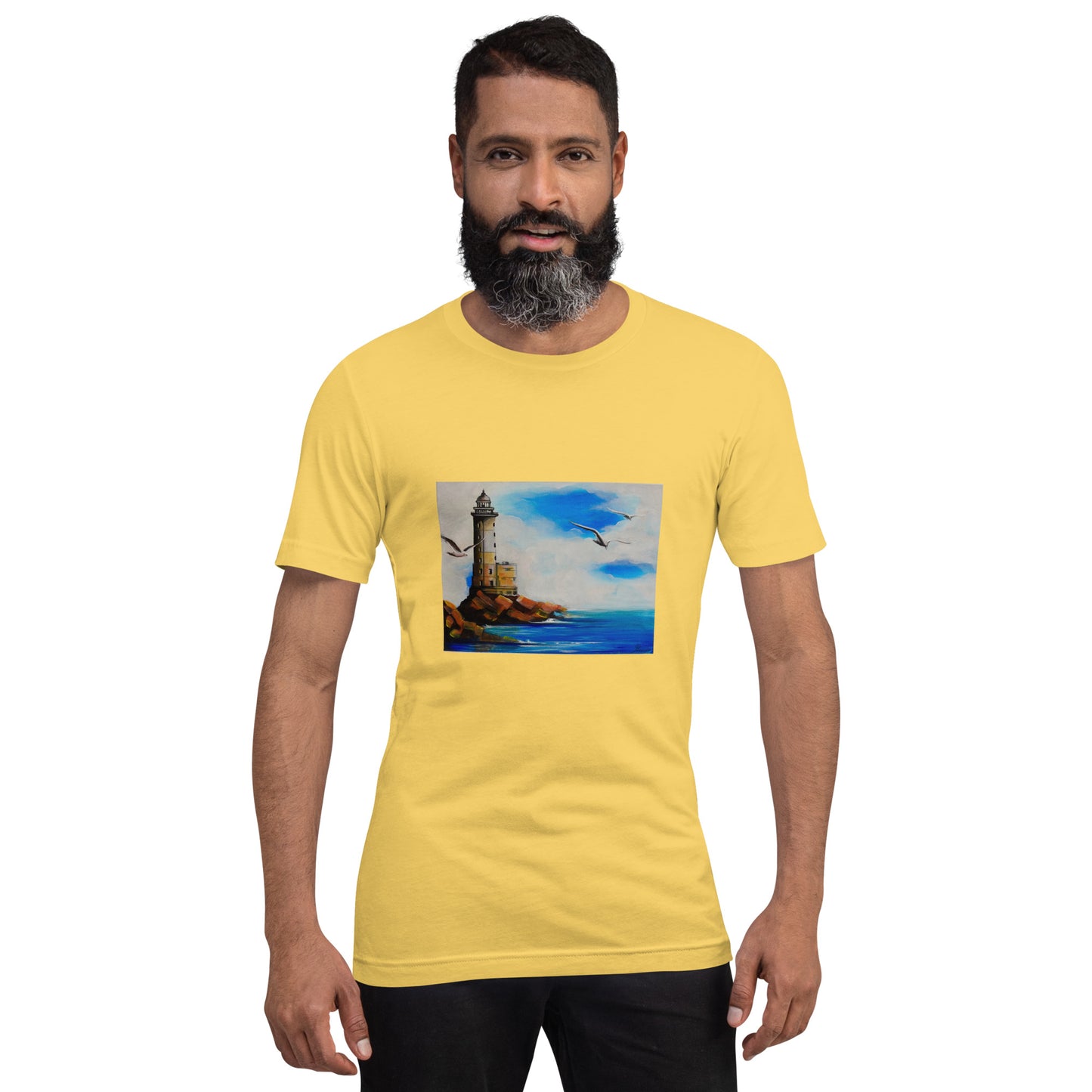 Das Leuchtturm-Unisex-Kurzarm-T-Shirt