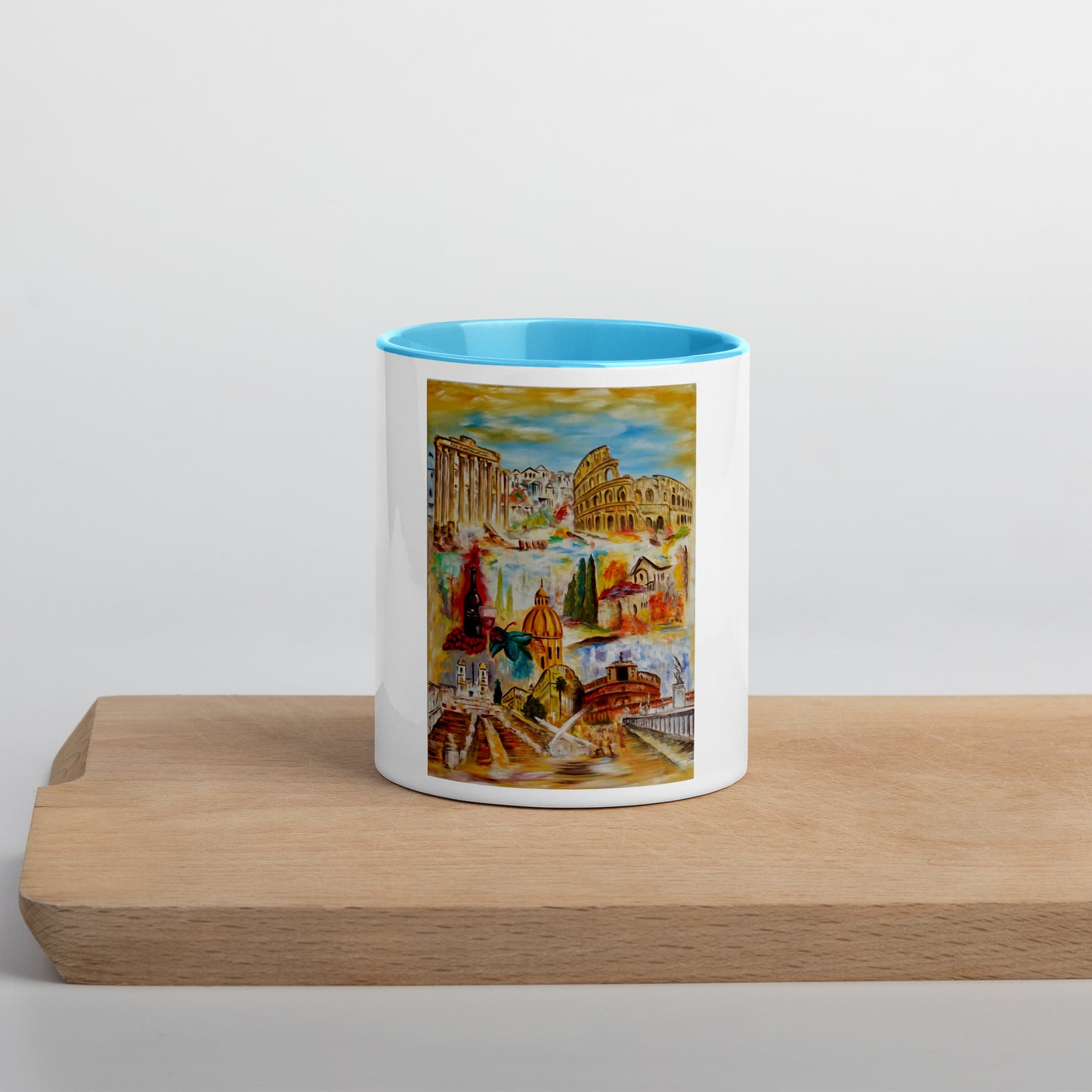 Colored interior mug "Rome Collage" Ceramic Art Original Gift