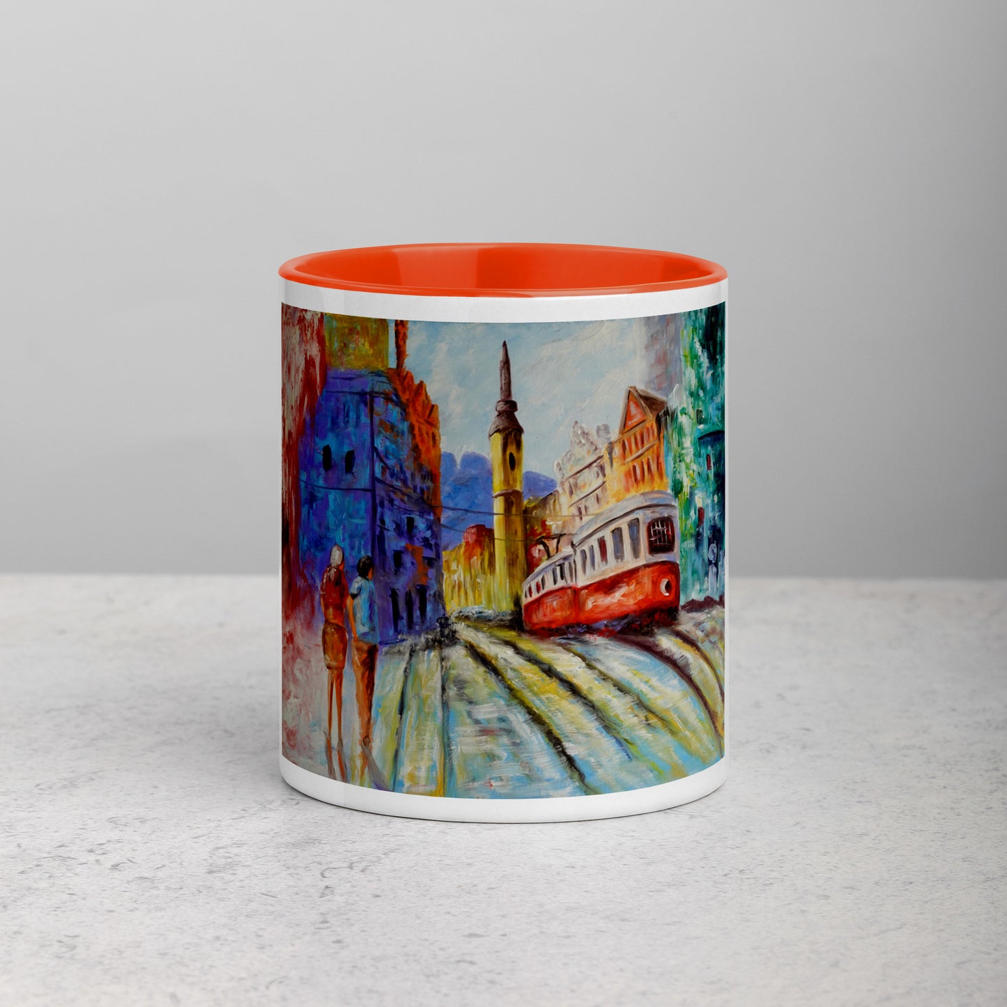 Personalized interior color mug "Lisbon Tram"