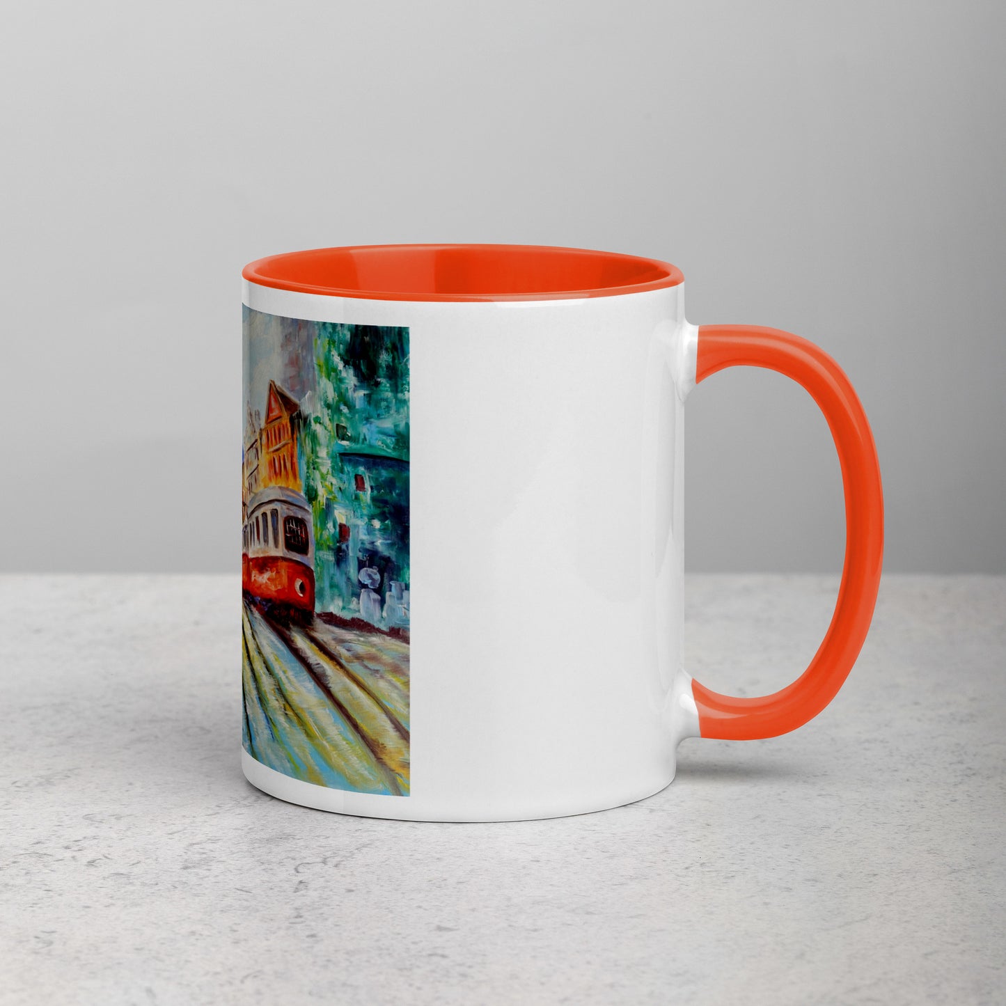 Personalized interior color mug "Lisbon Tram"